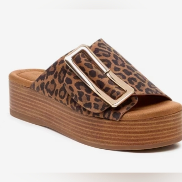 🤎🔹️Kelsi Dagger 🔹️ Women's LeopardSuede Brooklyn Dover Platform Sandals